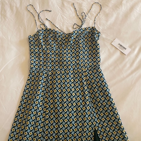 Reformation Green and Cream Midi Dress - Picture 4 of 4